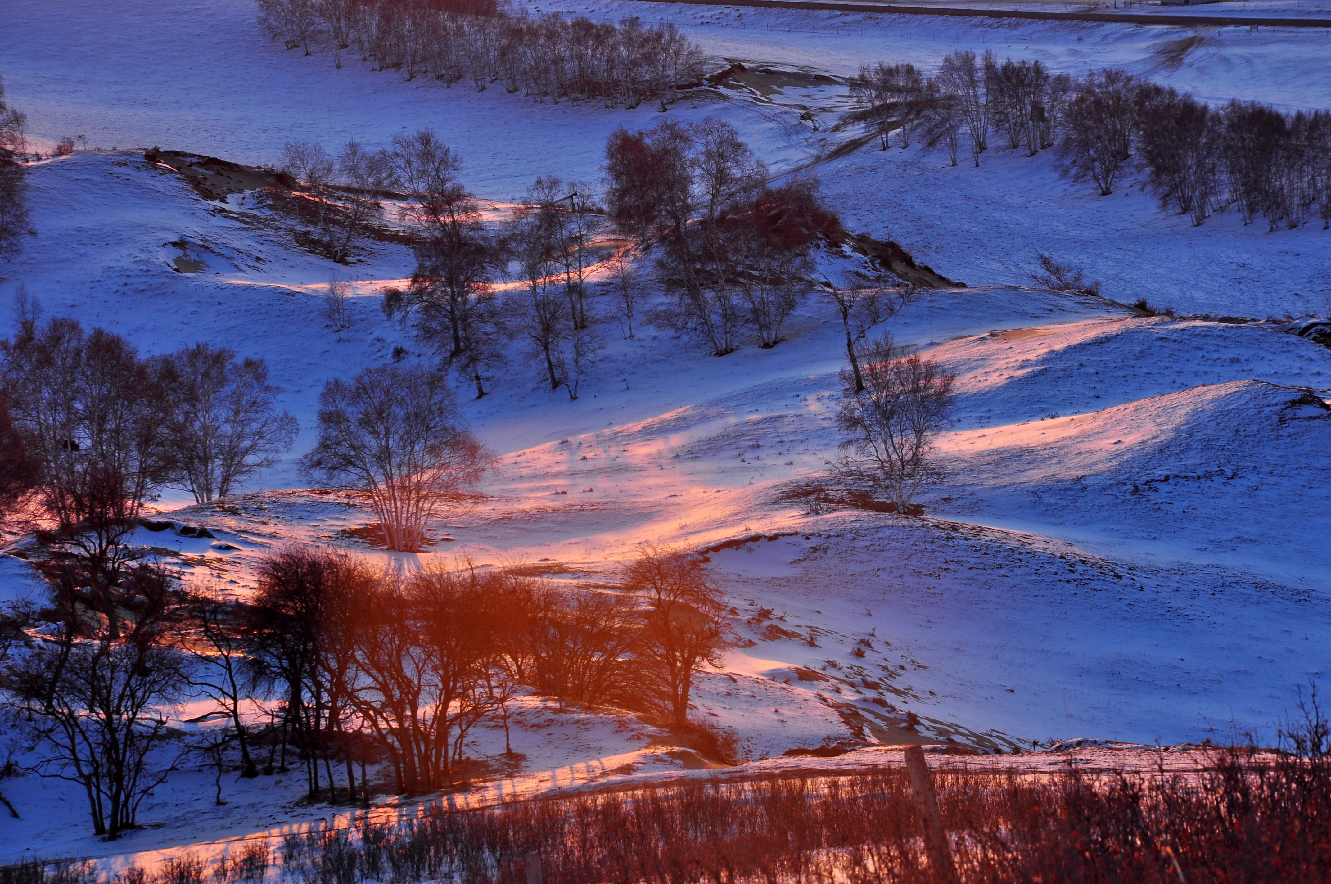 夕阳残雪