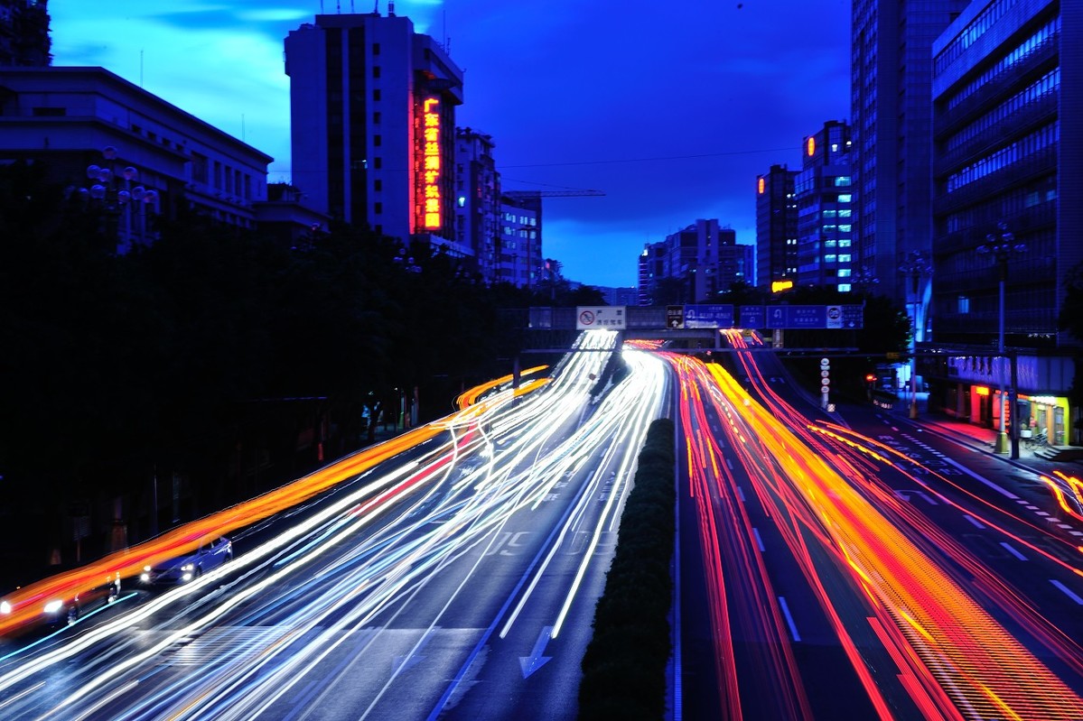 夜拍车流光影