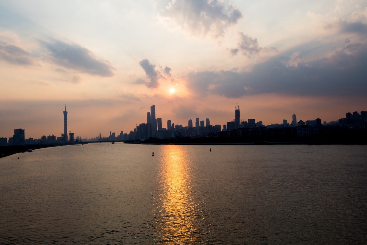 广州琶洲大桥观落日